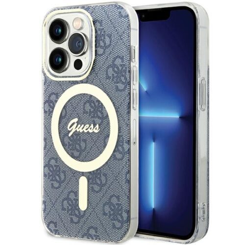 Guess GUHMP15LH4STB iPhone 15 Pro 6.1" kék keménytok IML 4G MagSafe