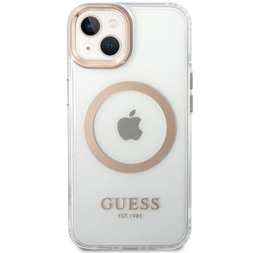 Guess GUHMP15MHTRMD Metal Outline MagSafe-kompatibilis tok iPhone 14 Plus/15 Plus - arany színű - Image 2