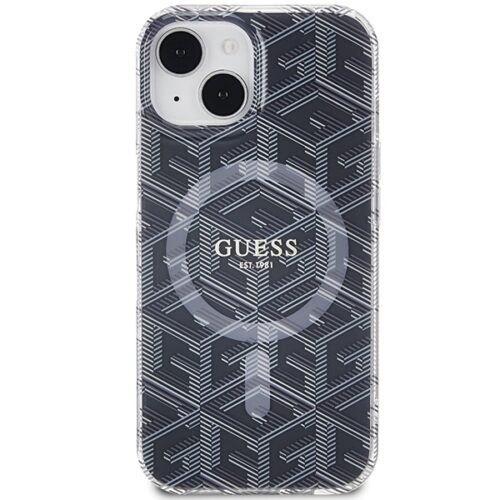 Guess GUHMP15SHGCUSTGK iPhone 15 6.1" fekete keménytok IML GCube MagSafe IML GCube MagSafe - Image 2
