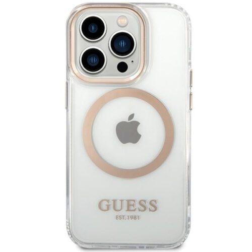 Guess GUHMP15XHTRMD Metal Outline MagSafe-kompatibilis tok iPhone 15 Pro Max - arany színű - Image 2