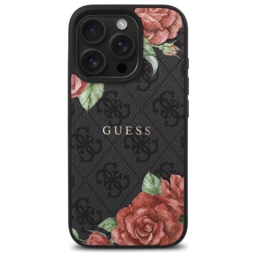 Guess GUHMP16LP4ROPEMCK 4G Flowers Print MagSafe-kompatibilis tok iPhone 16 Pro - fekete - Image 2
