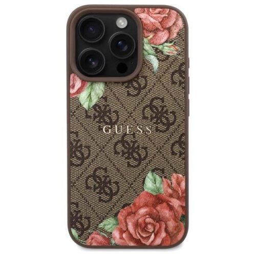 Guess GUHMP16LP4ROPEMCW 4G Flowers Print MagSafe-kompatibilis tok iPhone 16 Pro - barna - Image 2