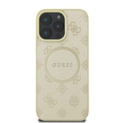 Guess GUHMP16LPSAPSMED MagSafe Safiano Peony Classic Logo keménytok iPhone 16 Pro - arany színű - Image 2