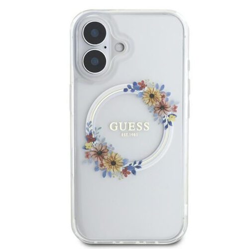 Guess GUHMP16MHFWFCT IML Flowers Wreath MagSafe keménytok iPhone 16 Plus - átlátszó - Image 2