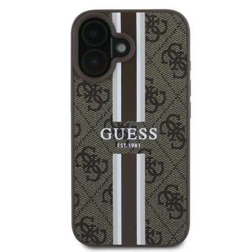 Guess GUHMP16MP4RPSW 4G Printed Stripes MagSafe keménytok iPhone 16 Plus - barna - Image 2