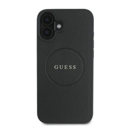 Guess GUHMP16MPGHSMMK Grained Gold Ring MagSafe keménytok iPhone 16 Plus - fekete - Image 2