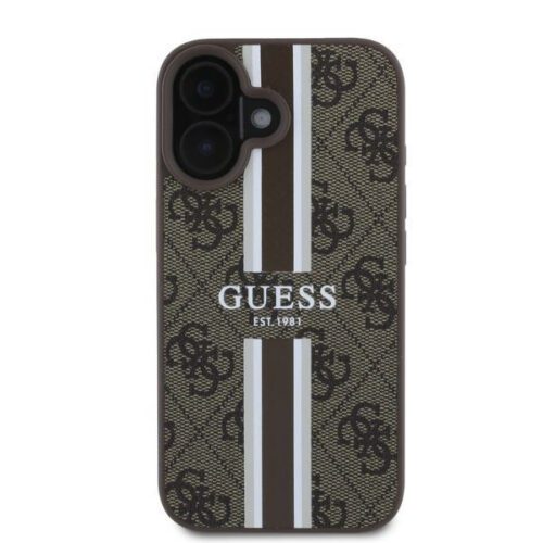 Guess GUHMP16SP4RPSW MagSafe 4G Printed Stripes keménytok iPhone 16 - barna - Image 2