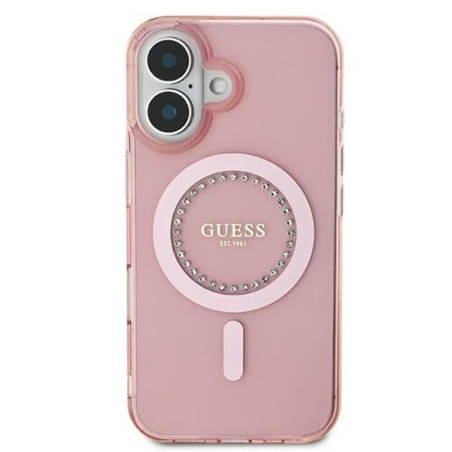 Guess GUHMP16SPFTDTEP IML Rhinestones MagSafe keménytok iPhone 16 - rózsaszín - Image 2