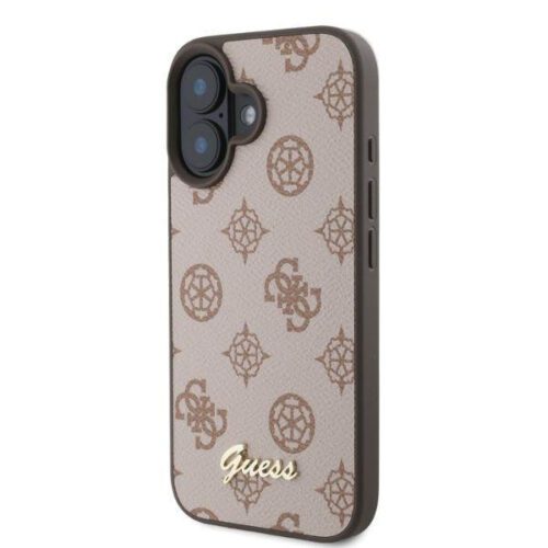 Guess GUHMP16SPGPYSW Peony Script MagSafe keménytok iPhone 16 - barna - Image 2