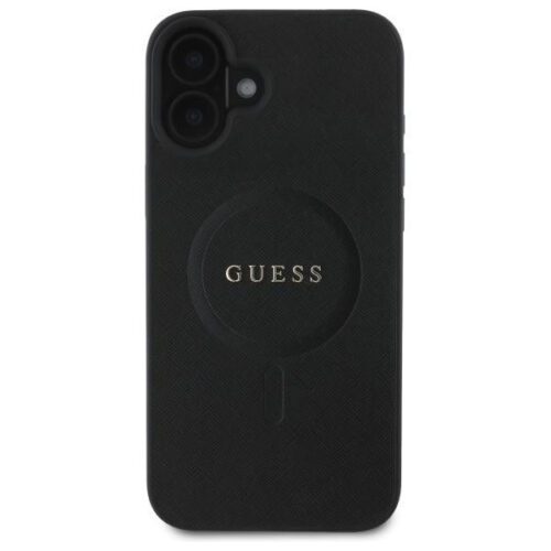 Guess GUHMP16SPSAHMCK Saffiano Classic Logo MagSafe-kompatibilis keménytok iPhone 16 - fekete - Image 2