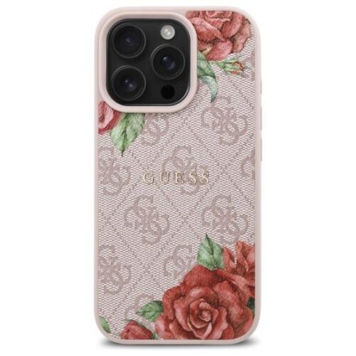 Guess GUHMP16XP4ROPEMCP 4G Flowers Print MagSafe-kompatibilis tok iPhone 16 Pro Max - rózsaszín - Image 2