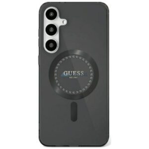 Guess GUHMS25SPFTDTEK IML Rhinestones MagSafe-kompatibilis tok Samsung Galaxy S25 - fekete