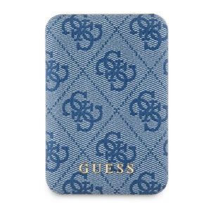 Guess GUPB5FP4EMGB 4G Leather Metal Logo MagSafe powerbank 15W 5000mAh - kék