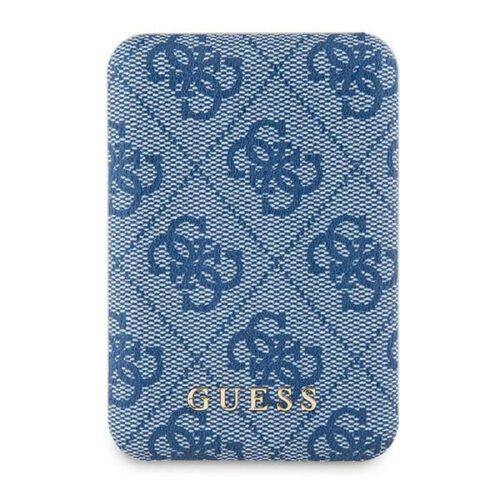 Guess GUPB5FP4EMGB 4G Leather Metal Logo MagSafe powerbank 15W 5000mAh - kék