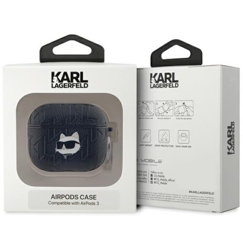 Karl Lagerfeld KLA3PGCHPK Monogram Choupette Head tok AirPods 3 - fekete - Image 2
