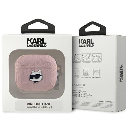 Karl Lagerfeld KLA3PGCHPP Monogram Choupette Head tok AirPods 3 - rózsaszín - Image 2