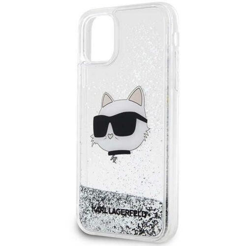 Karl Lagerfeld KLHCN61LNCHCS iPhone 11 ezüst keménytok Glitter Choupette Head - Image 2