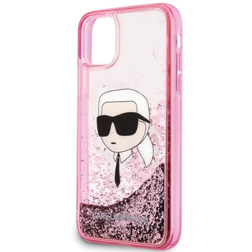 Karl Lagerfeld KLHCN61LNKHCP Glitter Karl Head keménytok iPhone 11 - rózsaszín - Image 2