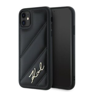 Karl Lagerfeld KLHCN61PQDSMGK Diagonal Quilted Script tok iPhone 11 - fekete