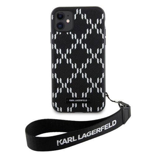 Karl Lagerfeld KLHCN61SAKLMBSK iPhone 11 6.1" fekete keménytok Monogram Losange Saffiano monogram - Image 2