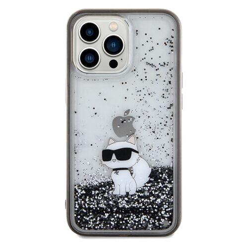 Karl Lagerfeld KLHCP13LLKCNSK iPhone 13 Pro / 13 6.1" átlátszó keménytok folyékony csillogó Choupette - Image 2