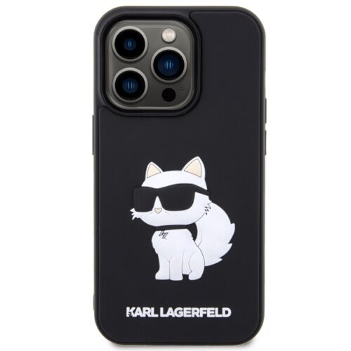 Karl Lagerfeld KLHCP14L3DRKHNK iPhone 14 Pro 6.1" fekete keménytok Rubber Choupette 3D - Image 2