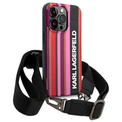 7" keménytok rózsaszín Color Stripes Strap tok szíjjal