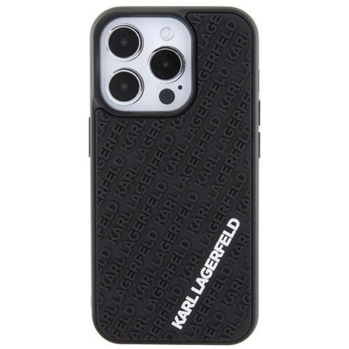 Karl Lagerfeld KLHCP15L3DMKRLK iPhone 15 Pro 6.1" fekete/kék keménytok 3D gumiból készült keménytok 3D gumi több logóval - Image 2