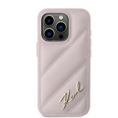 Karl Lagerfeld KLHCP15LPQDSMGP Diagonal Quilted Script tok iPhone 15 Pro - rózsaszín - Image 2