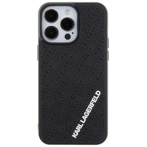 Karl Lagerfeld KLHCP15X3DMKRLK iPhone 15 Pro Max 6.7" fekete/kék keménytok 3D gumiból készült 3D gumi több logóval - Image 2