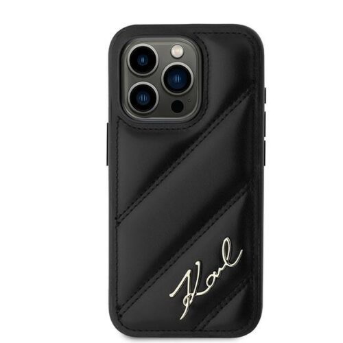 Karl Lagerfeld KLHCP15XPQDSMGK Diagonal Quilted Script tok iPhone 15 Pro Max - fekete - Image 2
