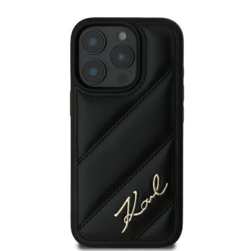 Karl Lagerfeld KLHCP16LPQDSMGK Quilted Signature keménytok iPhone 16 Pro - fekete - Image 2