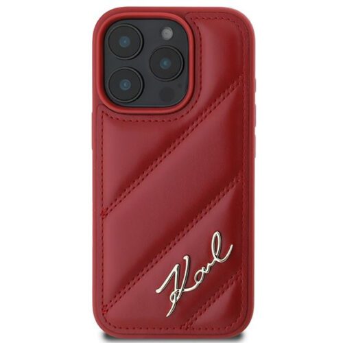 Karl Lagerfeld KLHCP16LPQDSMGR Quilted Signature keménytok iPhone 16 Pro - piros - Image 2