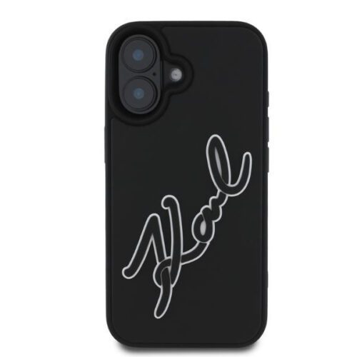Karl Lagerfeld KLHCP16S3DRKSDLK 3D Rubber Signature keménytok iPhone 16 - fekete - Image 2