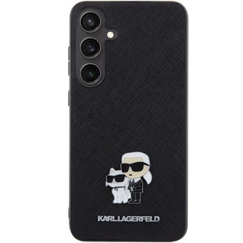 Karl Lagerfeld KLHCS24MPSAKCMPK S24+ S926 keménytok fekete Saffiano Karl és Choupette fém kitűző - Image 2