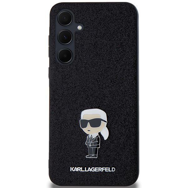 Karl Lagerfeld KLHCSA35GKNPSK Fixed Glitter Ikonik Logo Metal Pin keménytok Samsung Galaxy A35 - fekete - Image 2