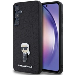 Karl Lagerfeld KLHCSA55GKNPSK Fixed Glitter Ikonik Logo Metal Pin keménytok Samsung Galaxy A55 - fekete