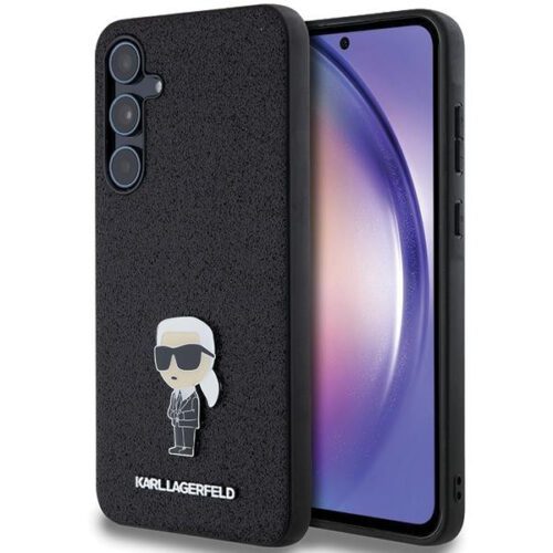 Karl Lagerfeld KLHCSA55GKNPSK Fixed Glitter Ikonik Logo Metal Pin keménytok Samsung Galaxy A55 - fekete