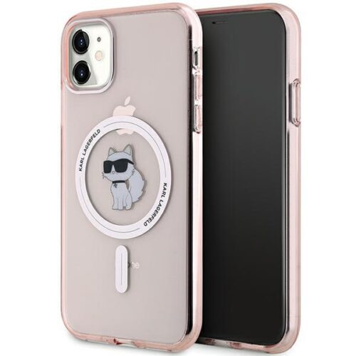 Karl Lagerfeld KLHMN61HFCCNOP IML Choupette MagSafe-kompatibilis tok iPhone 11 - rózsaszín