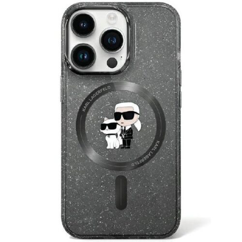 Karl Lagerfeld KLHMN61HGKCCNOK iPhone 11 6.1" fekete keménytok Karl&Choupette Glitter MagSafe