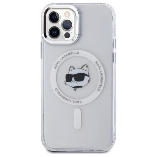 Karl Lagerfeld KLHMP12MHLSCHH IML Metal Choupette Head MagSafe-kompatibilis keménytok iPhone 12/12 Pro - fehér - Image 2