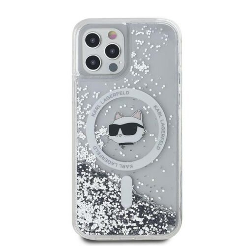 Karl Lagerfeld KLHMP12MLGCHSGH Liquid Glitter Choupette Head MagSafe-kompatibilis tok iPhone 12/12 Pro – átlátszó - Image 2