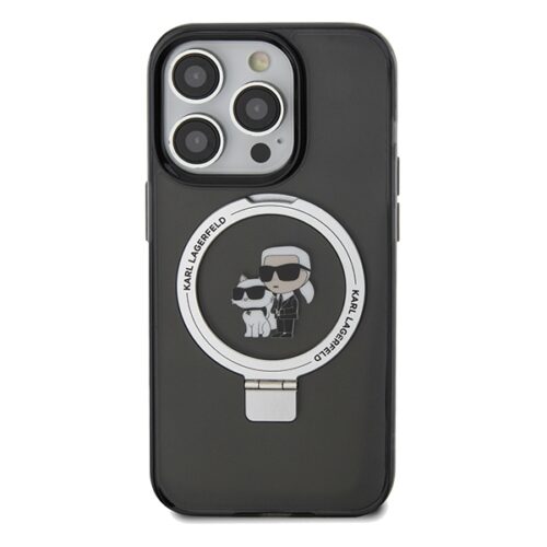 Karl Lagerfeld KLHMP13XHMRSKCK iPhone 13 Pro Max 6.7" fekete keménytok gyűrűs állvány Karl&Choupettte MagSafe - Image 2