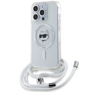Karl Lagerfeld KLHMP14LHCCHNT IML Choupette Head & Cord MagSafe-kompatibilis tok iPhone 14 Pro - átlátszó