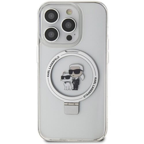Karl Lagerfeld KLHMP14LHMRSKCH iPhone 14 Pro 6.1" fehér keménytok gyűrűs állvány Karl&Choupettte MagSafe - Image 2