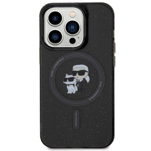 Karl Lagerfeld KLHMP15LHGKKCNOK iPhone 15 Pro 6.1" fekete keménytok Karl&Choupette Glitter MagSafe Karl&Choupette Glitter MagSafe - Image 2