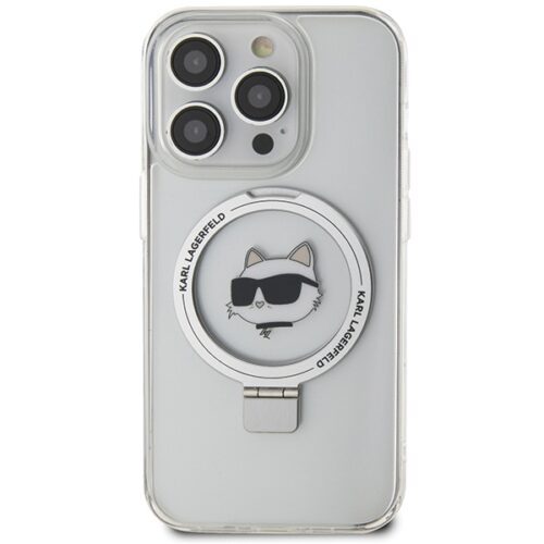 Karl Lagerfeld KLHMP15LHMRSCHH iPhone 15 Pro 6.1" fehér keménytok gyűrűs állvány Choupette Head MagSafe - Image 2
