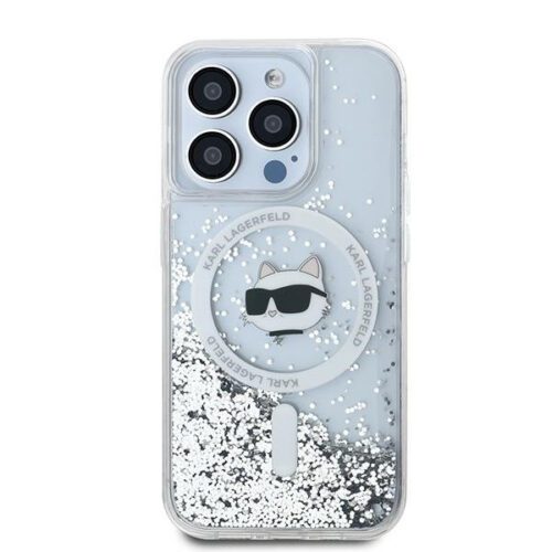 Karl Lagerfeld KLHMP15LLGCHSGH Liquid Glitter Choupette Head MagSafe-kompatibilis tok iPhone 15 Pro - átlátszó - Image 2