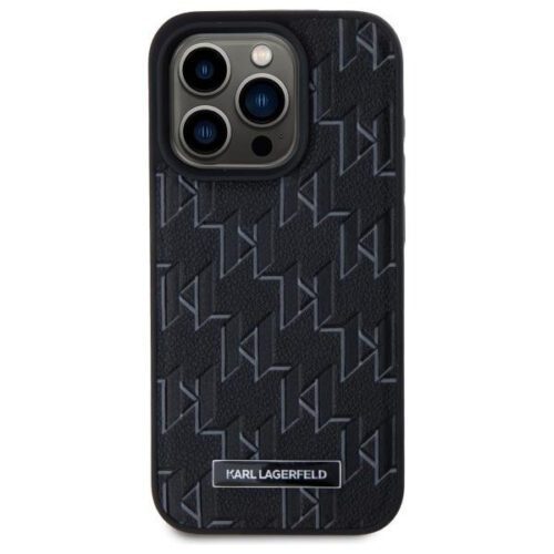 Karl Lagerfeld KLHMP15LPKHPORPK Leather Monogram Metal Logo MagSafe-kompatibilis keménytok iPhone 15 Pro - fekete - Image 2