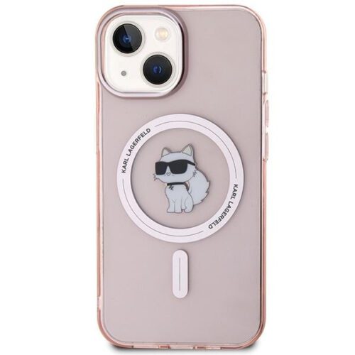 Karl Lagerfeld KLHMP15SHFCCNOP iPhone 15 6.1" rózsaszín keménytok IML Choupette MagSafe - Image 2